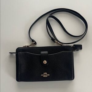 Coach Black Pebbled Leather Crossbody Bag